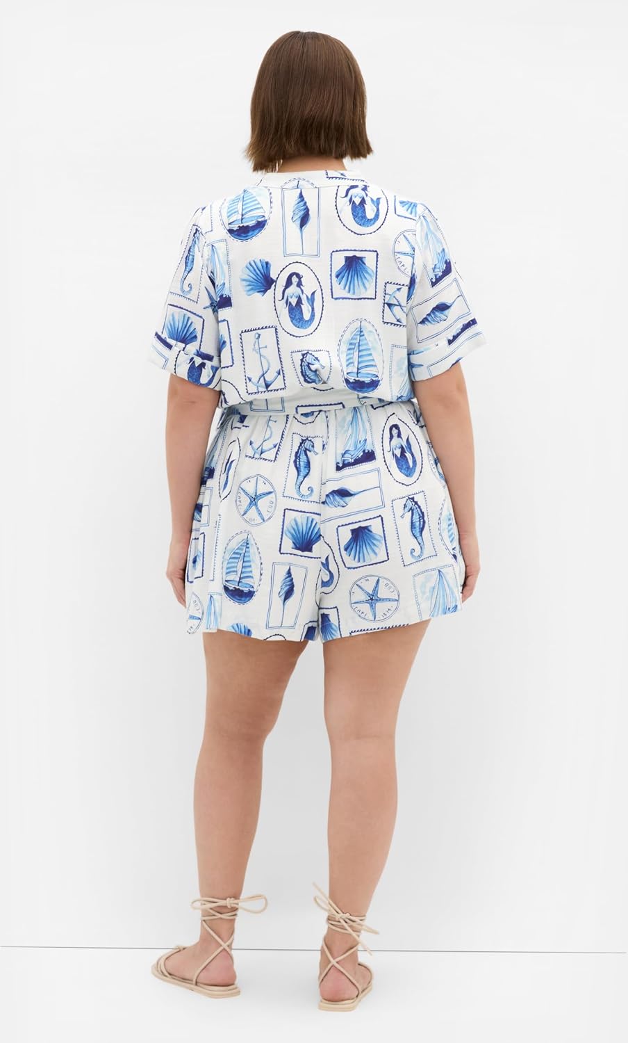 City Chic Plus Size Playsuit - Elise Amalfi Print
