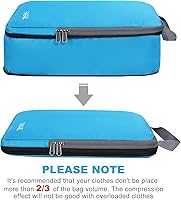 Vista 120 de BAGAIL 4 juegos/6 juegos/8 cubos de compresión para embalaje, accesorios de viaje, organizadores de embalaje expandibles (malla cuadrada, 06-beige)