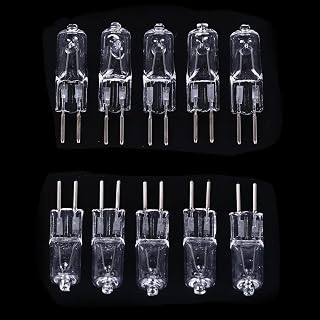 WYLIELAMSH 10pcs Lámpara halógena Perlas G5.3 120V 35W 50W Bombillas halógenas 75W/100W Lámpara de trabajo de la máquina de luz cristalina Bombillas transparentes de color de luz amarilla 120V-20W