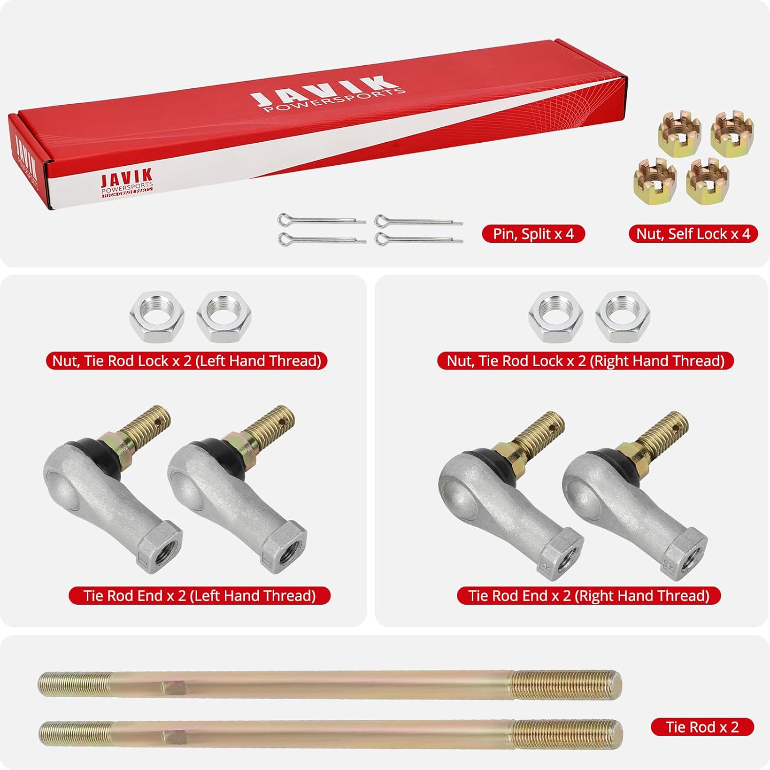 Tie Rod End 2 Sets Kit for Yamaha Big Bear 400 Grizzly 350 400 450 Kodiak 400 450 Wolverine 350 450 Bruin 350
