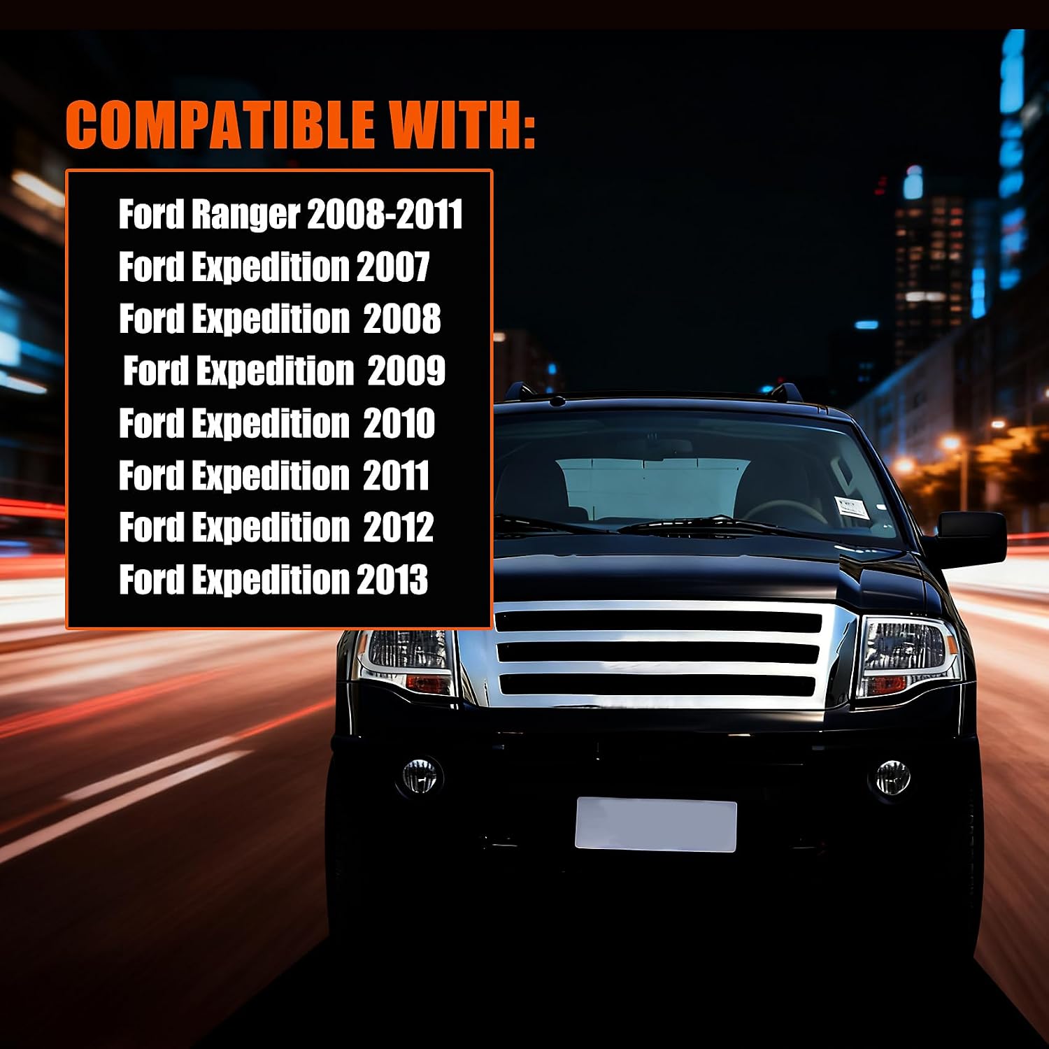 Professional Fog Light Assembly, Clear Waterproof Front Lights Compatible with 2007-2014 Ford Expedition, 2008-2011 Ford Ranger DOT Approved with Bezel