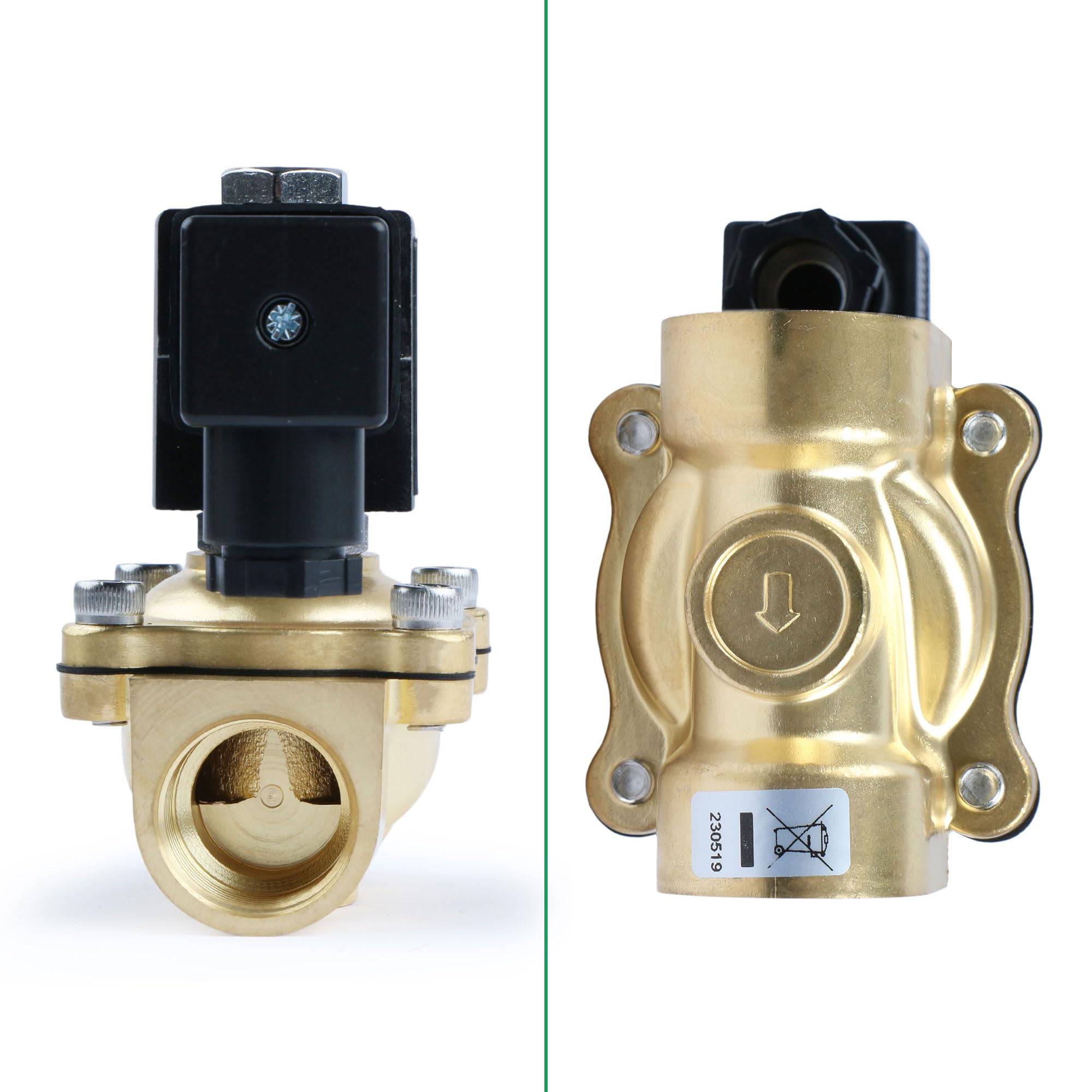 U.S. Solid Elettrovalvola in ottone G 3/4" 220V AC – 10 bar, normalmente chiusa, per acqua, aria, diesel, cherosene, benzina