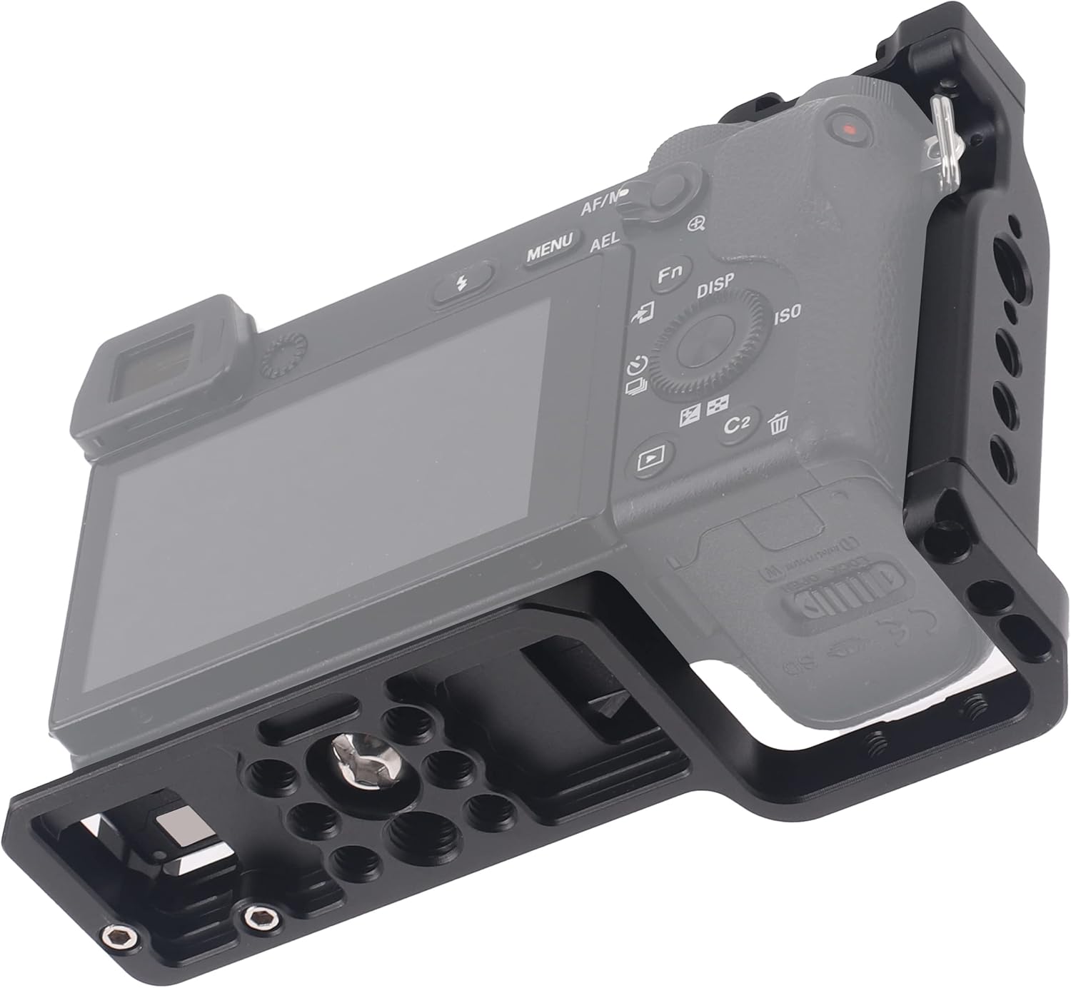 Hersmay A6500/A6400/A6300 Camera Cage Video Stabilizer with Top Handle for Sony A6500 A6400 A6300 A6000 A6100 Cameas DSLR Rig with Cold Shoe,Handle Locating Holes,Multiple 1/4" 3/8" Screw Holes