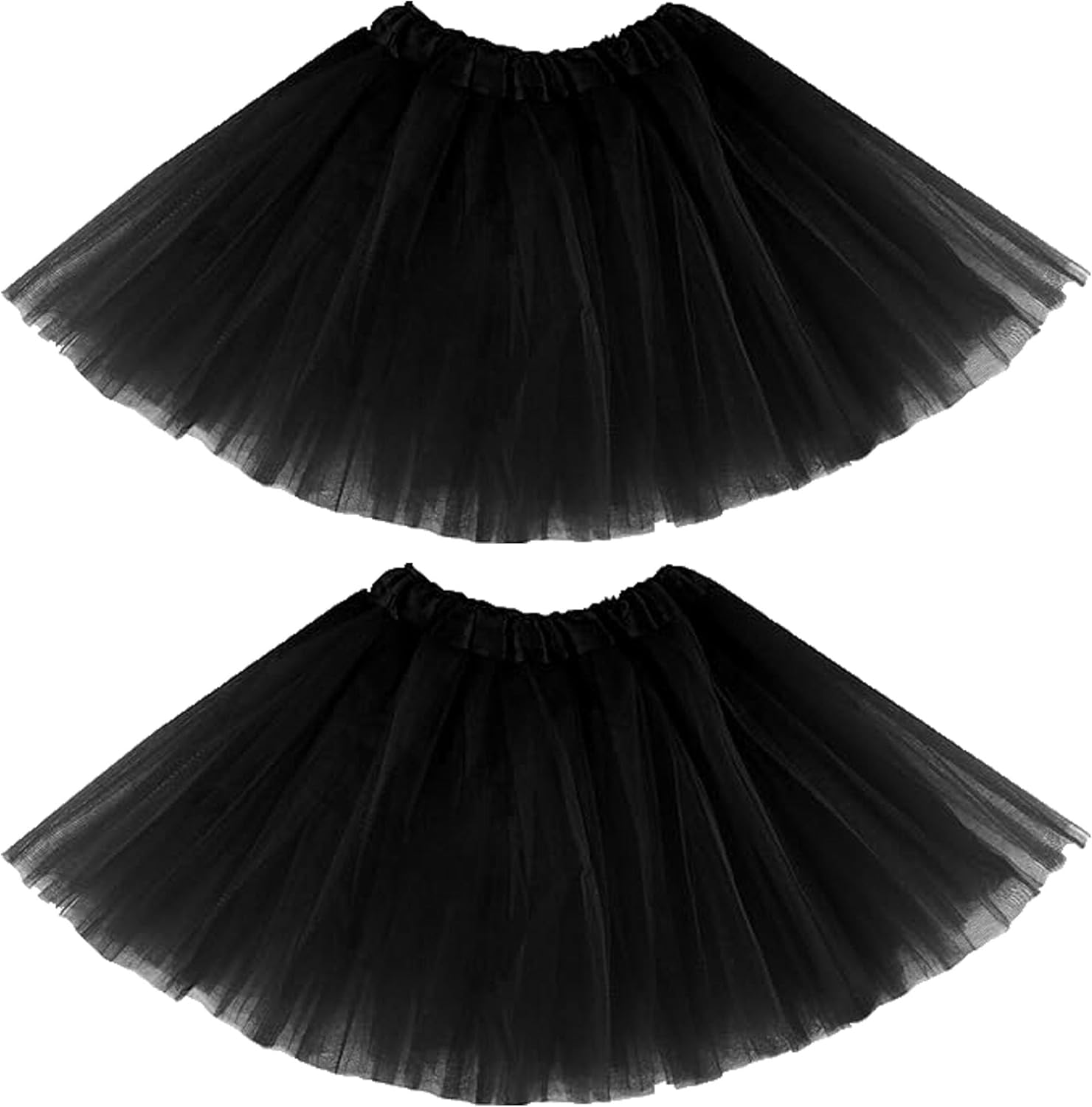 Tutu Skirts Women Girls Halloween Costume Party Dress Up Running Skirt 4 Layers 5 Layers (2 Pack-black) Thumbnail