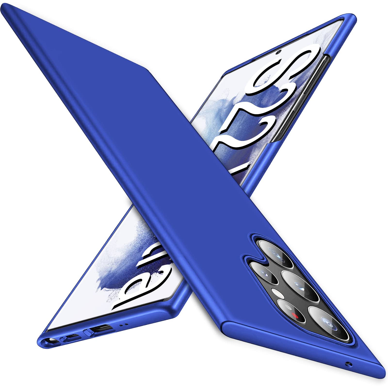 sqgylgl Ultra Dünn Hülle für Samsung Galaxy S22 Ultra 5G, Extrem Dünn Matte Finish S22 Ultra Handyhülle PC Schale Schutzhülle Ultra Slim Case, Elegant Stoßfest Cover für Samsung S22 Ultra 5G (Blau)