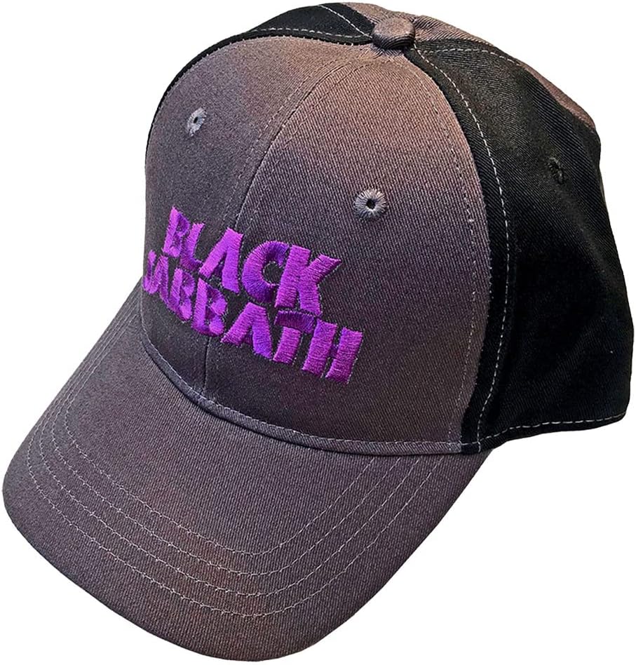 2-Tone Baseball Cap Wavy Logo Embroidered Cap Strapback, Grey/Black (One Size)