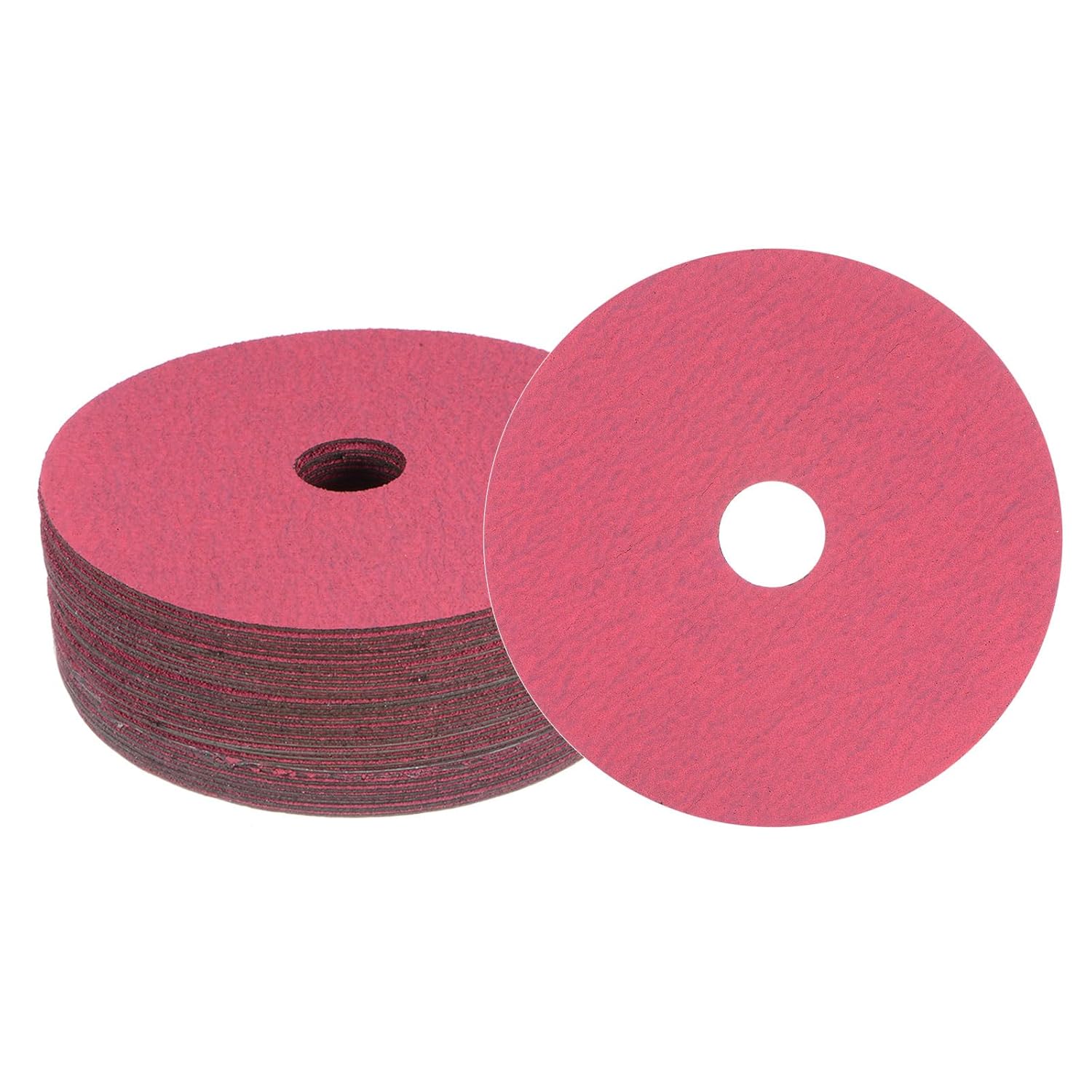 HARFINGTON 25PCS Fiber Grinding and Sanding Discs 5" x 7/8" 80 Grit Ceramic Resin Fiber Abrasive Discs for Grinding Polishing, Red