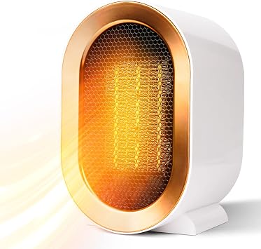 1200W Electric Heater, Low Energy Space Heater, Portable Room Heater with 2 Mode Adjustment, Low Noise, Tilt Protection and Multiple Protection, Fan Heaters for Rooms Desk, Office, BathroomWhite