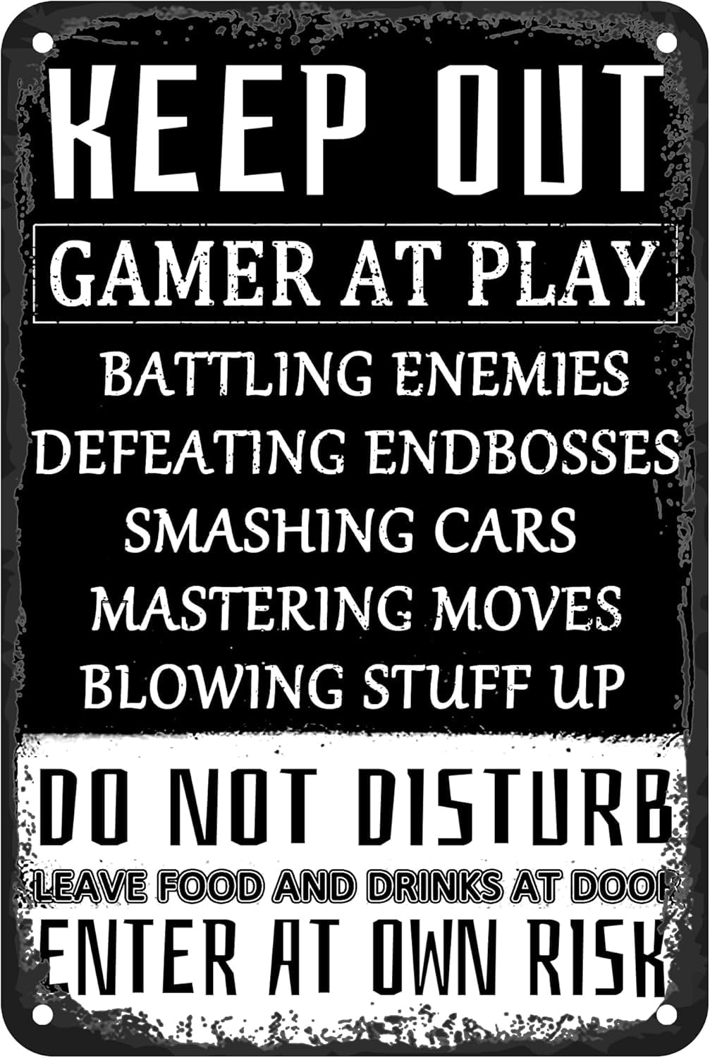 SMAZDFXX KeepGamer At Play Metal Sign For Bedroom Door Warning Sign Funny Wall Art Tin Signs Gamer Wall Art Gamer Accessories Poster 5.5"x8"