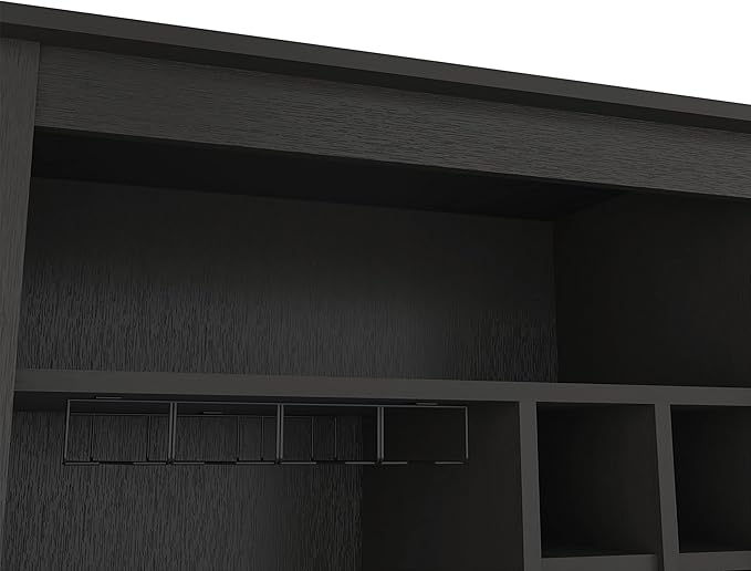 Estante para vino empotrado 38" con cajón y estante, negro miniatura 4