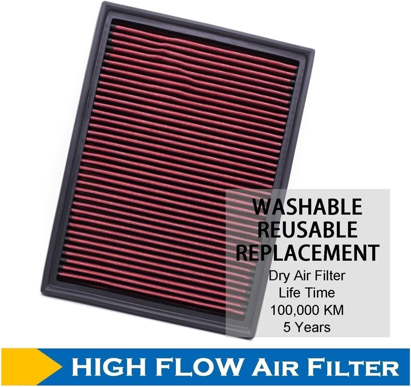 Replacement High Flow Air Intake Filter Fits for Washable Reusable