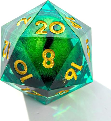 Miniatura 7 de YEMEKO Beholder'S Eye D20 - Dados Dados DND de ojo de dragón individuales con borde afilado de resina de 20 caras D&D, poliédricos hechos a mano de