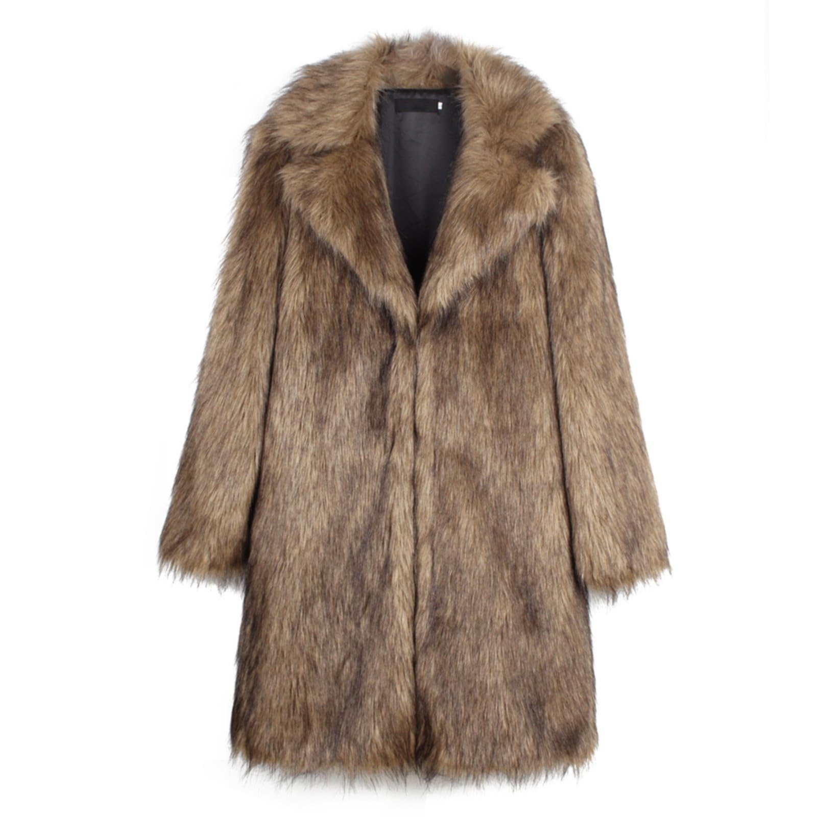 Generisch Wintermantel Herren Warm Dufflecoat, Herren Thermo Kunstfell Mantel mit Isolierfutter extrem warme robuste Winterjacke für kalte Jahreszeiten