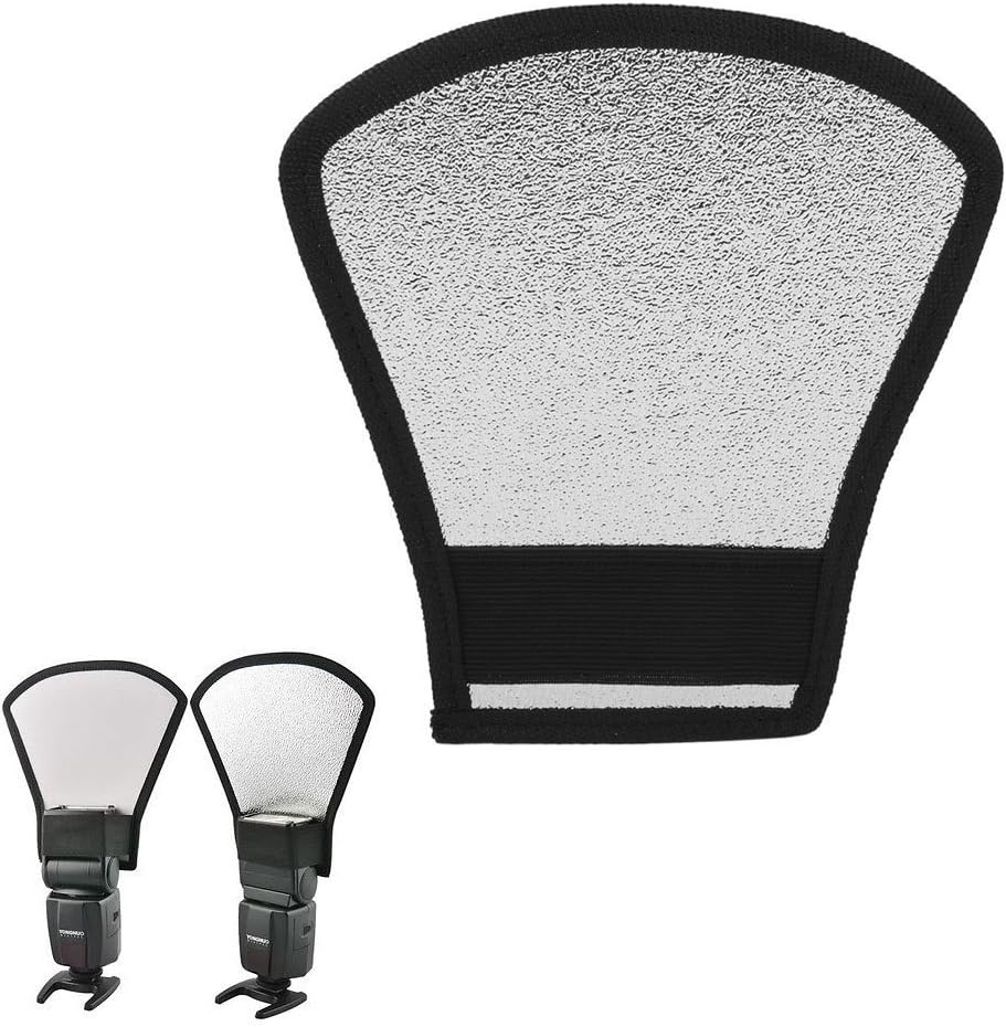 PROST Camera Flash Diffuser Silver/White Reflector for Canon Nikon Sony Yongnuo Godox Speedlite and More