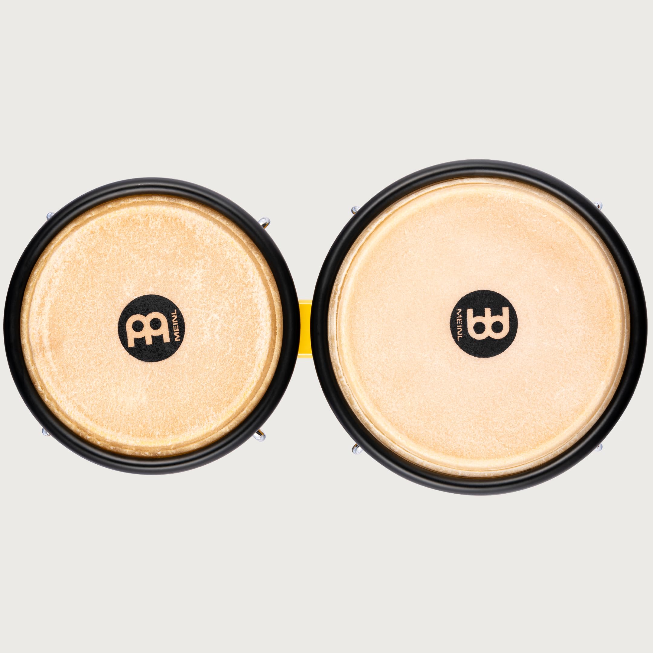 Meinl Percussion Bongos Journey Series - 2 Tamburi a Mano da 6.5 e 7.5 Pollici - Chiave Accordatura Inclusa - Plastica ABS, Yellow (HB50IY)