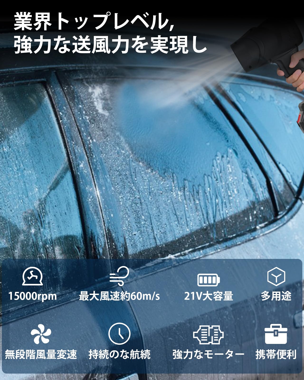 Amazon.co.jp: ブロワー 洗車 ブロワー エアダスター【新昇級版モデル