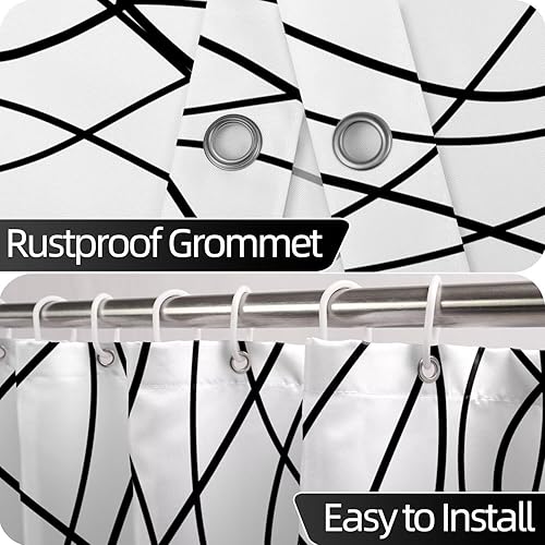 Miniatura 126 de Cortina de ducha pequeña a rayas gris claro degradado para baño, 36 x 72 pulgadas, juego de cortina de ducha geométrica para cabina de RV con Gris