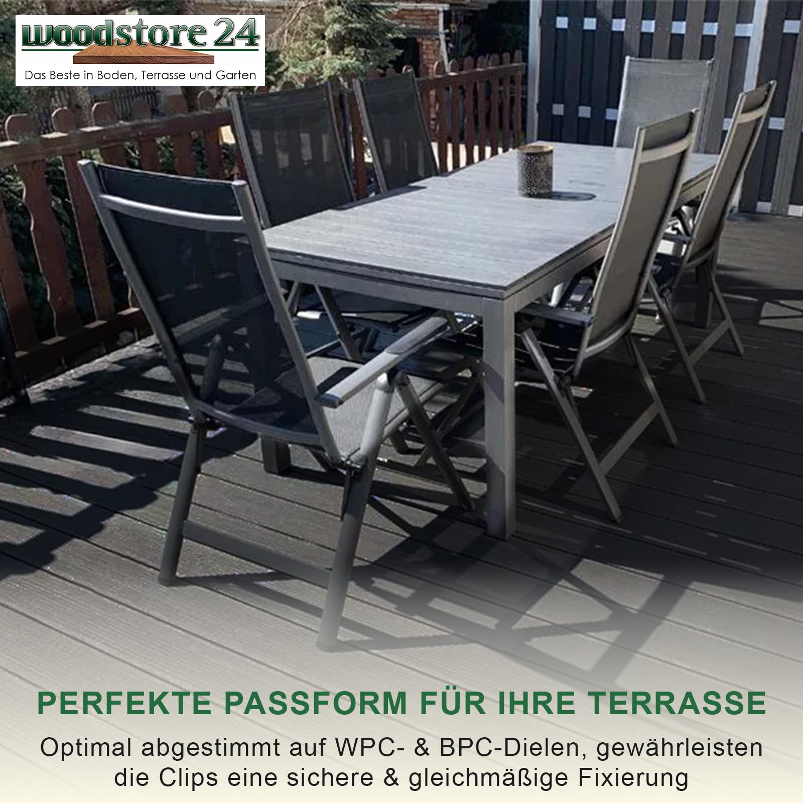 Befestigungsset Terrassendielen HORI Terrassen Befestigungsset 250 Clips + Schrauben - Für WPC & BPC Dielen HORI Befestigungsset