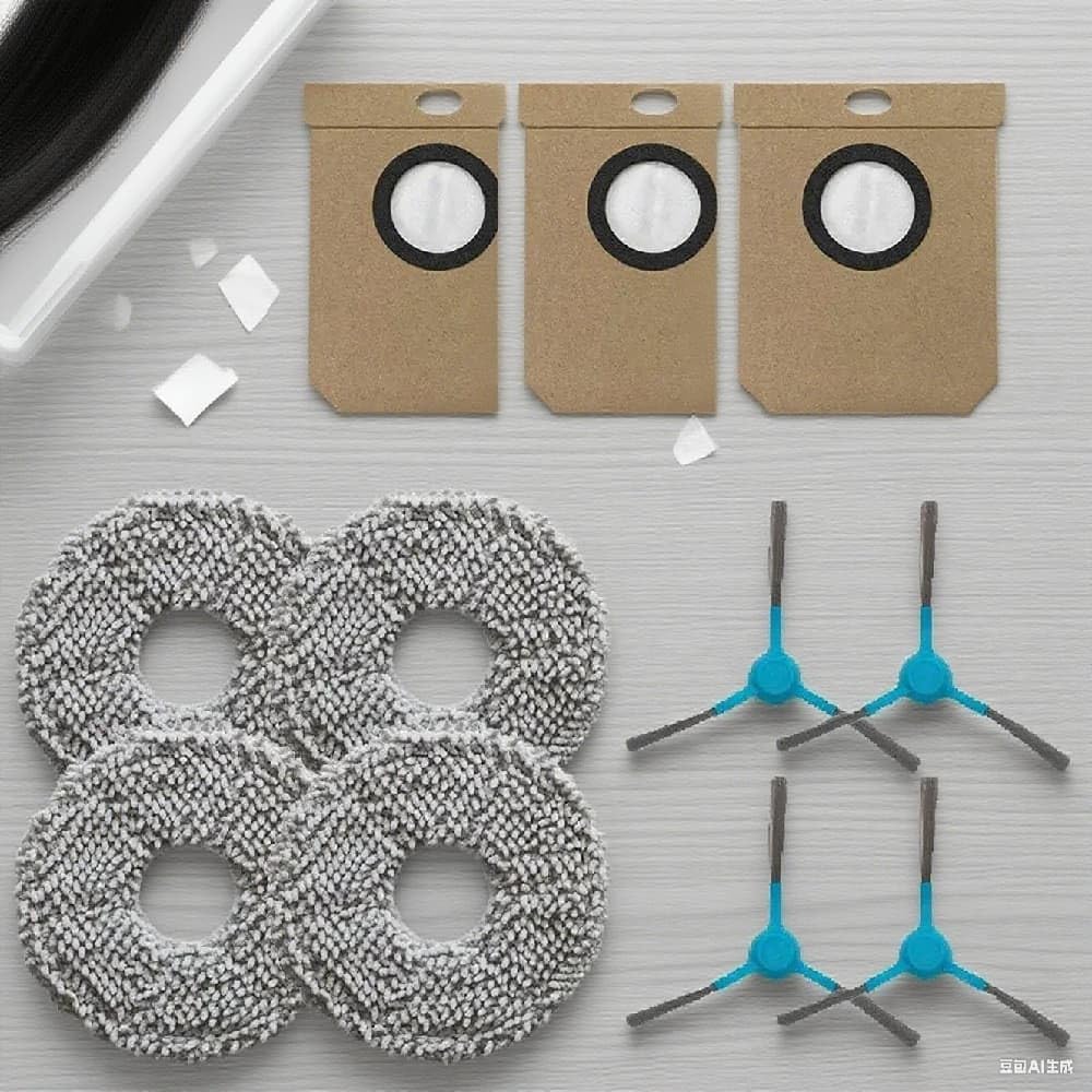 Replacement Parts kit for mop Cloth, dust Bag, and Side Brush of 20090 Robotic Vacuum Cleaner