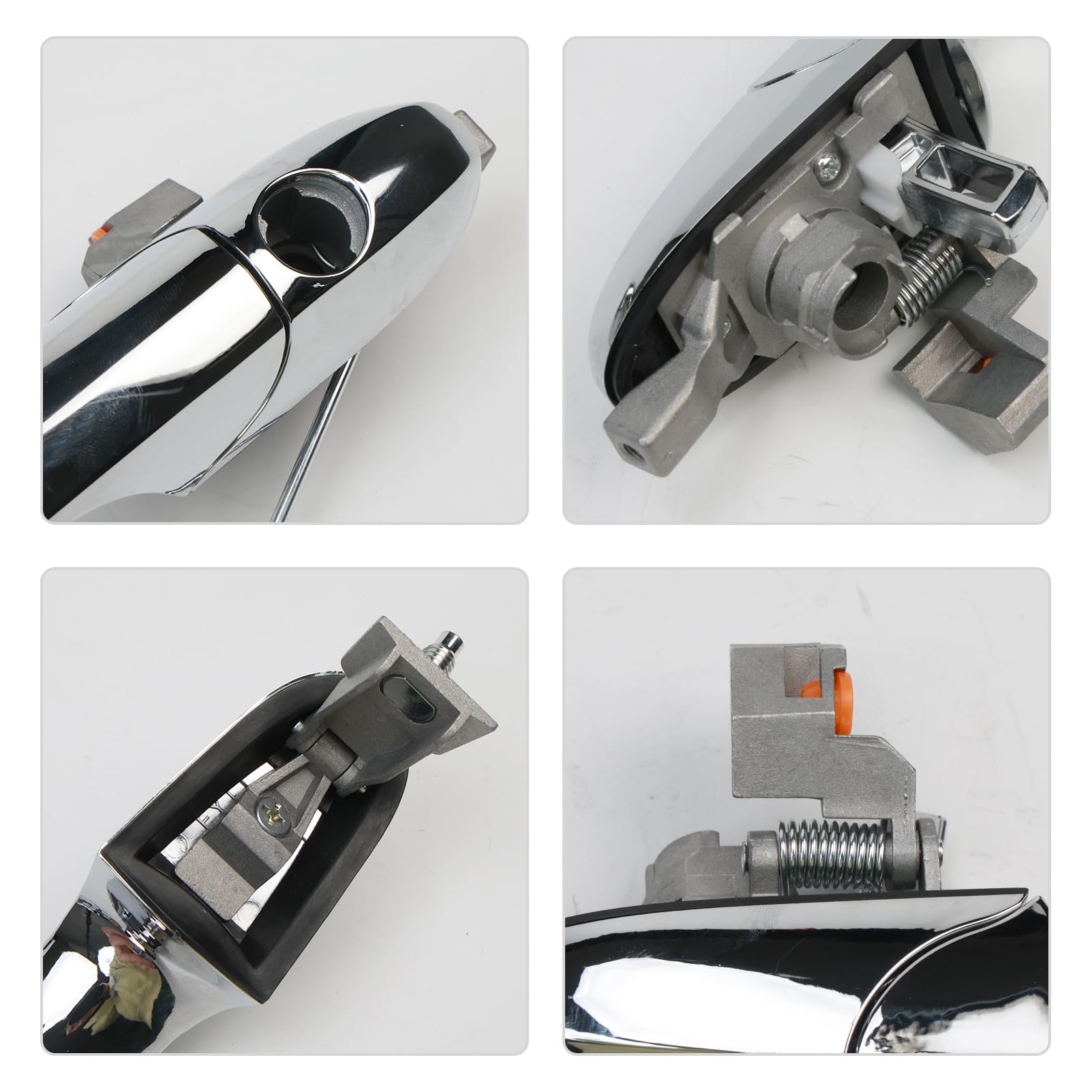KASturbo Maniglia per porta esterna cromata fuorigioco destro e lato passeggero sinistro, adatta per Fiat 500 2007-2020, Abarth 500 2008-2020 Sostituire 735485876 735485875