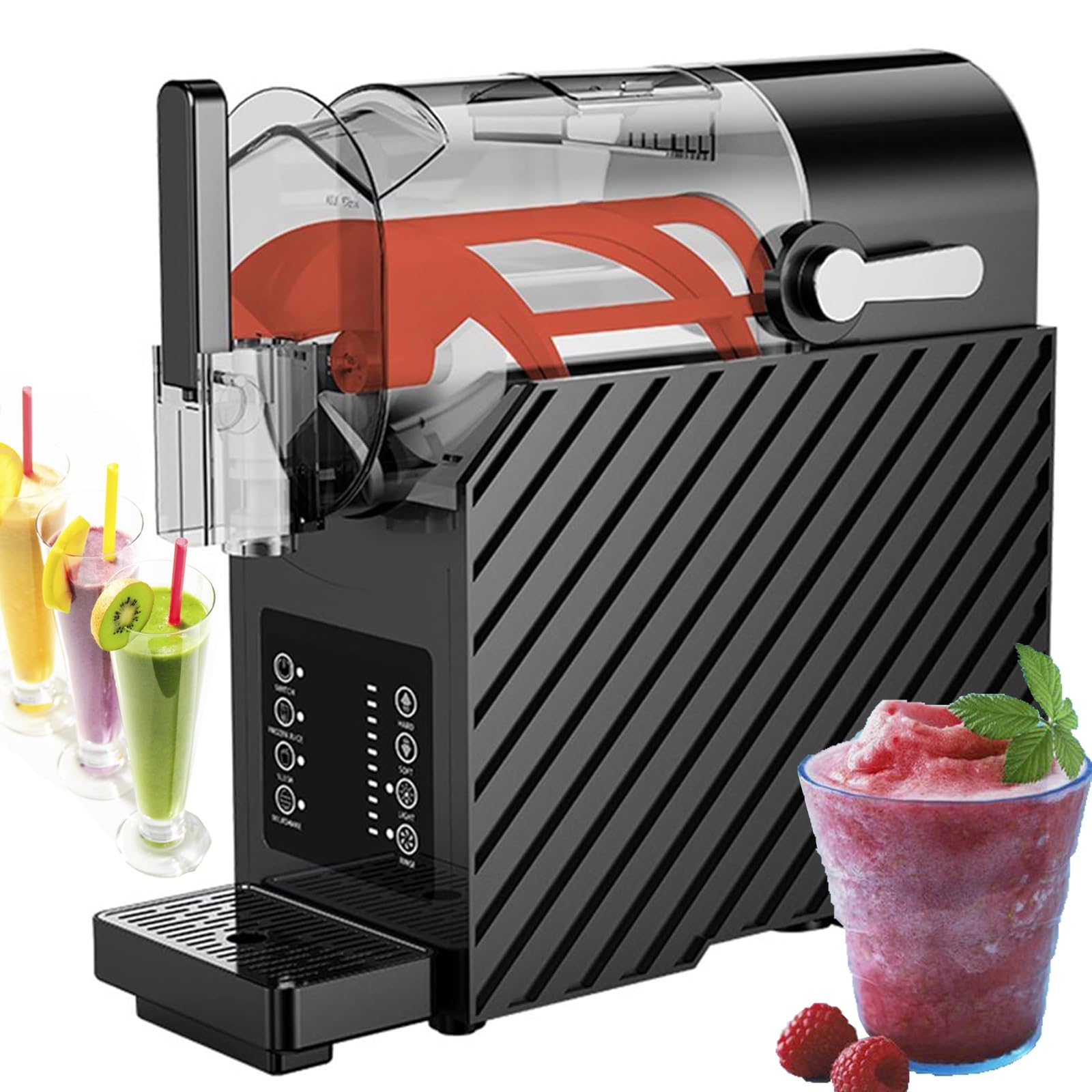 Máquina for granizados de 1.8 L, rotación de 360°, 3 programas preestablecidos, sin hielo, autolimpieza/control táctil, congelación rápida de 15 a 30 minutos for granizados, bar y hogar.