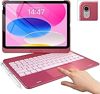 Vista 17 de typecase Funda táctil para iPad de 11ª generación de 10ª generación con teclado (11 pulgadas 2025, A16 y 10.9 pulgadas 2022) – Rotación de 360°