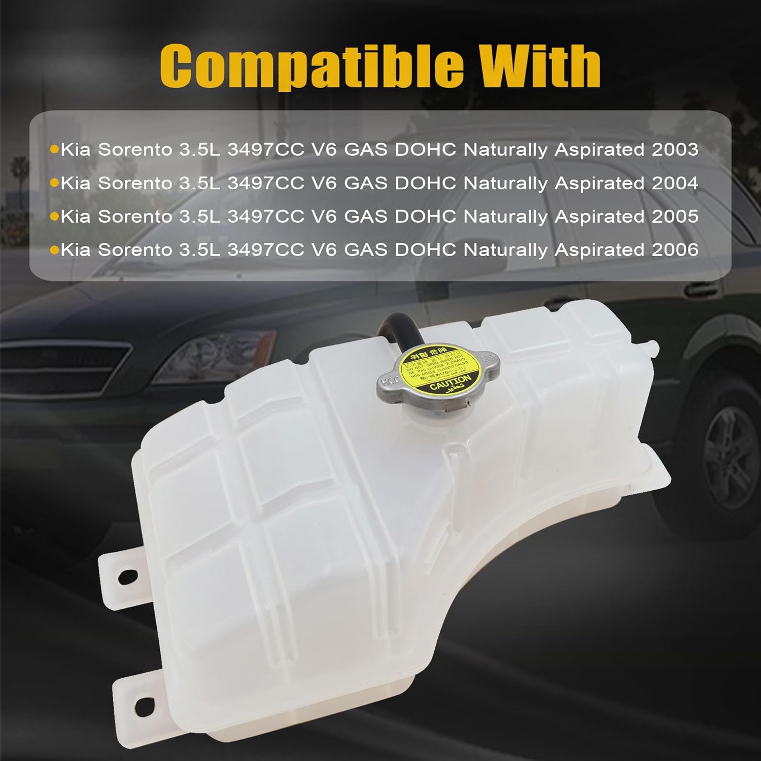 GXARTS Coolant Reservoir Tank W/Cap 254303E201 Compatible With Kia Sorento LX EX 3.5L 2003-2006