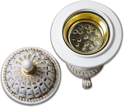 AM Luxury Globe Incense Burner - Bakhoor Cone Holders | Frankincense Charcoal Burner | Mabkhara | for Office & Spiritual Decor (White)