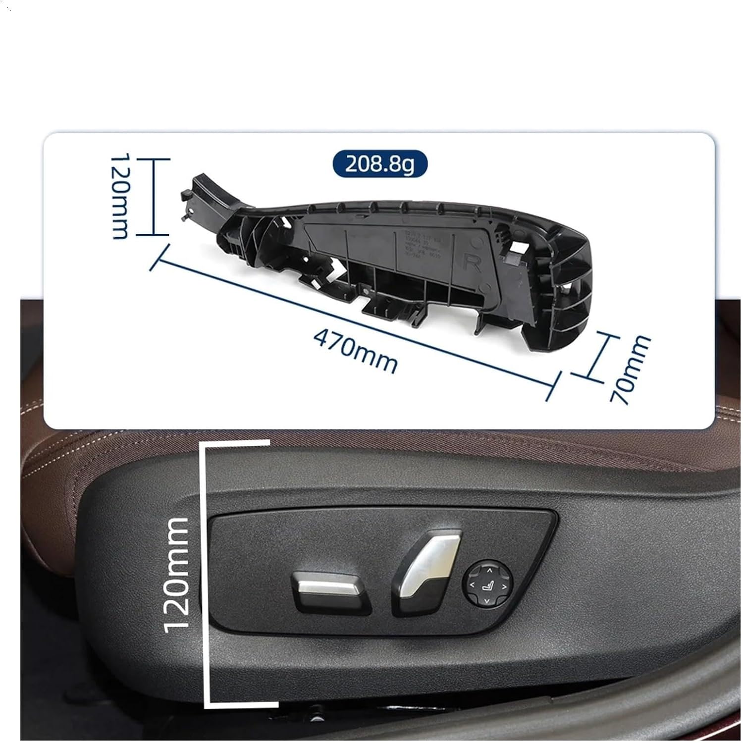 Car Front Left Right Fit for Seat Side Support Frame Panel Bracket Cover Fit for BMW X5 X6 F15 F16 F85 F90 52107317458 52107317459(Left)