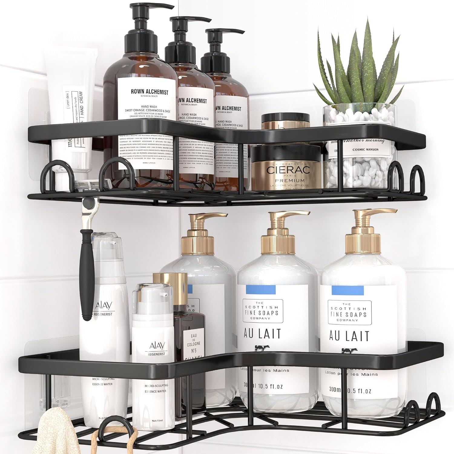 Boniry Bathroom Shelf for Wall, Bathroom Organiser, Wall Mounted Bathroom Rack, Large Capacity Strong Adhesive Bathroom Shelf 2 Pcs (B0D796PNB9) Amazon Price History, Amazon Price Tracker