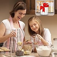 Vista 7 de Tarros de almacenamiento de vidrio con tapa hermética de bambú, tarro de almacenamiento de alimentos de 27 onzas con etiquetas, recipientes