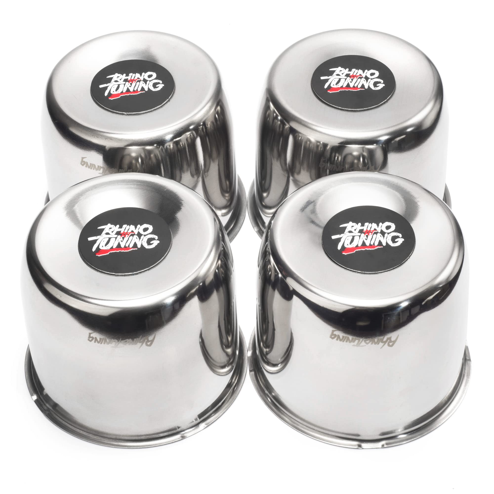 Photo 1 of RTrhinoTuning 4.25" Hub 3.66" H Push Through Truck Center Caps May fit 1996 f150 2001 Silverado Wheels Chrome Rim Caps 4 Pieces