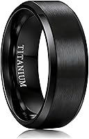 Jstyle Titanium Wedding Ring for Men - 6mm/8mm Hypoallergenic Lightweight Comfort Fit Bands, Zero Maintenance Brushed Matte Polished Edges, Sizes 7-13