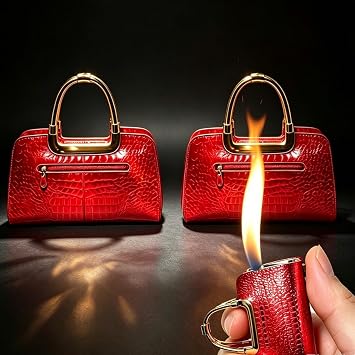 2 Pack Red Bag Refillable Butane Jet Torch Lighter,Jet Flame Lighter,Refillable,Cool Lighters Windproof,Adjustable Flame,BBQ Candles Without Gas