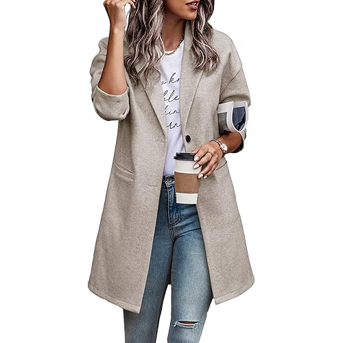 PRETTYGARDEN Women's 2023 Plaid Shacket Jacket Casual Button Wool Blend Winter Tartan Trench Coat With Pockets