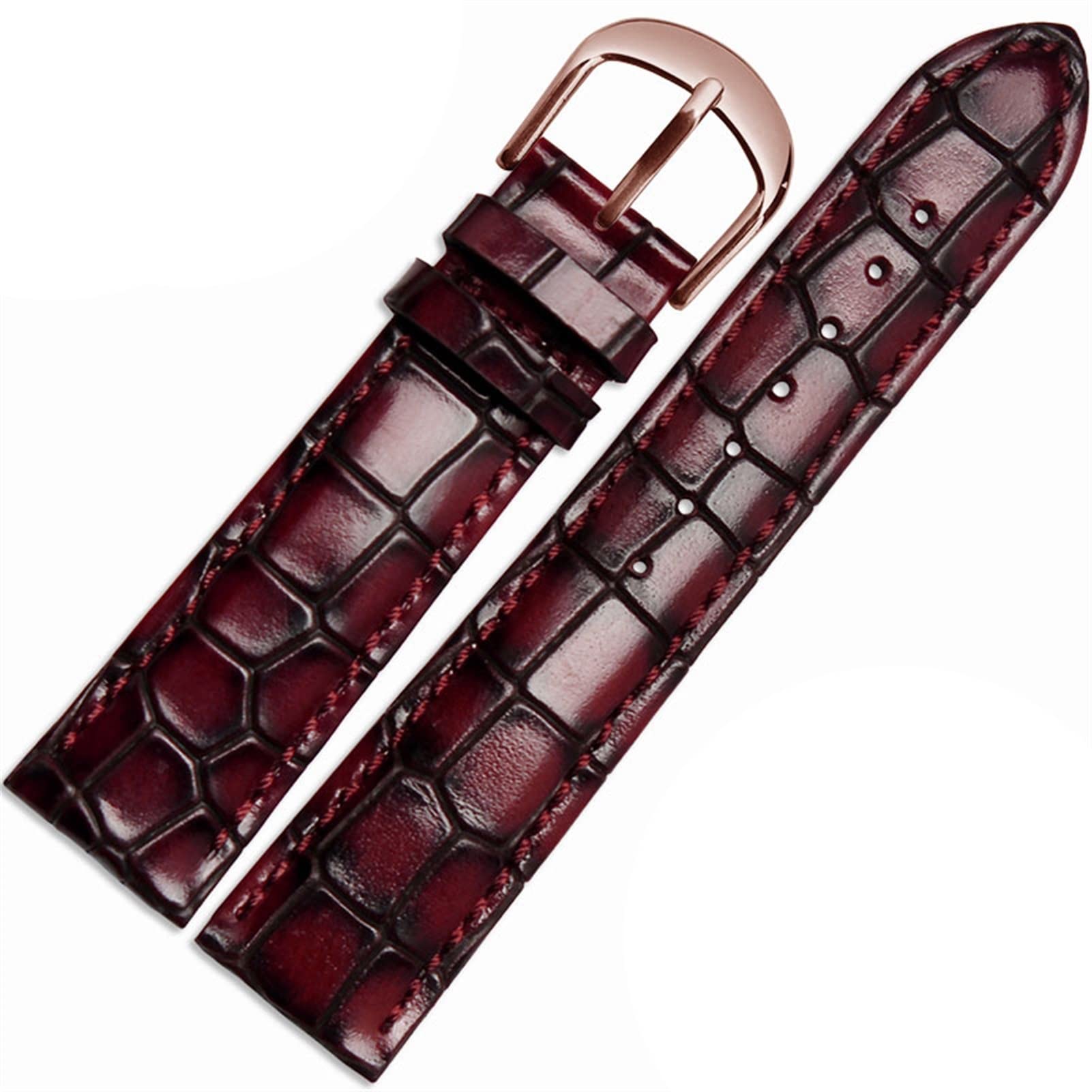 YSJNHX YSJNGF Modisches Armband aus echtem Leder, klare Persönlichkeit, Krokodilstruktur, Armband, Armbanduhr, 18 mm, 20 mm, 22 mm