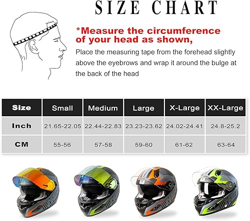 Miniatura 6 de Cascos para adultos, motocicleta, aprobado por DOT, ligero, fibra de vidrio, casco de calle, casco de cara completa, carreras de equitación con