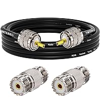 Vista 13 de Cable coaxial CB, cable coaxial RG58 de 25 pies, cable PL259 macho a macho + adaptador SO239 hembra a SMA/UHF/BNC, paquete de 4 unidades para antena