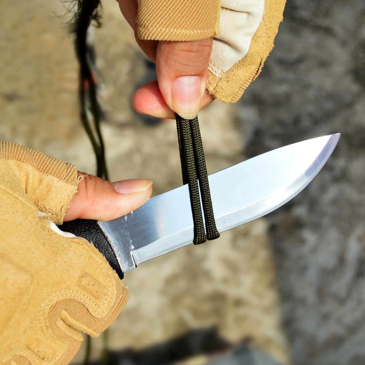 TONIFE HKT4103 Scandi hunting Fixed Blade Knife with Nylon Sheath