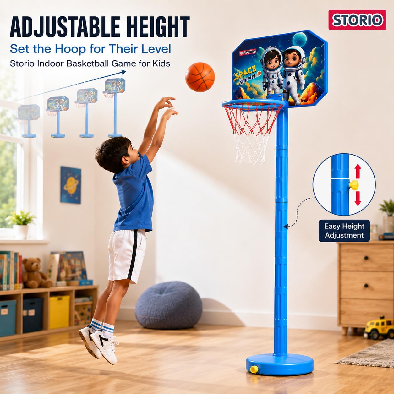 Storio Indoor Basketball Game - Kids Mini Hoop Playset -3