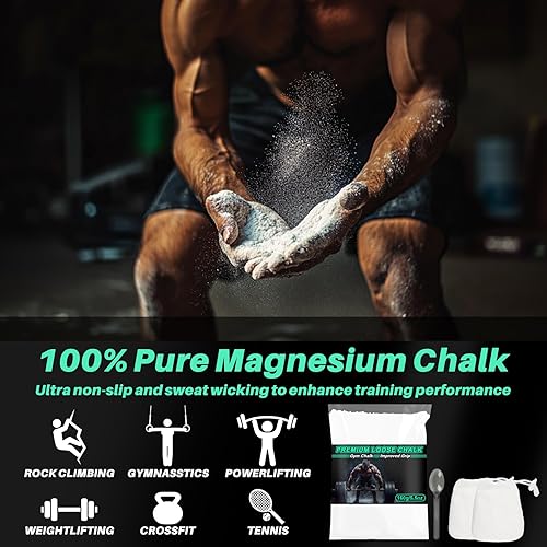 Miniatura 4 de Gimnasio Chalk - Polvo de tiza de 5.5 onzas, carbonato de magnesio, potencia de magnesio para escalada, potencia de magnesio para roca,