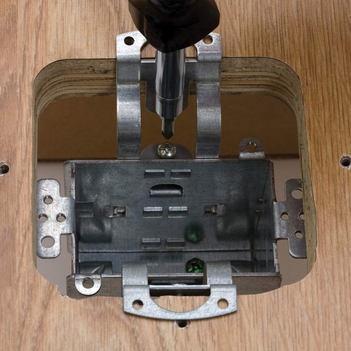 Hubbell Wiring Systems RF515BR tradeSELECT Solid Brass Floor Box for Structural Wood Floor, 15A, 125V, Clear Lacquer Finish