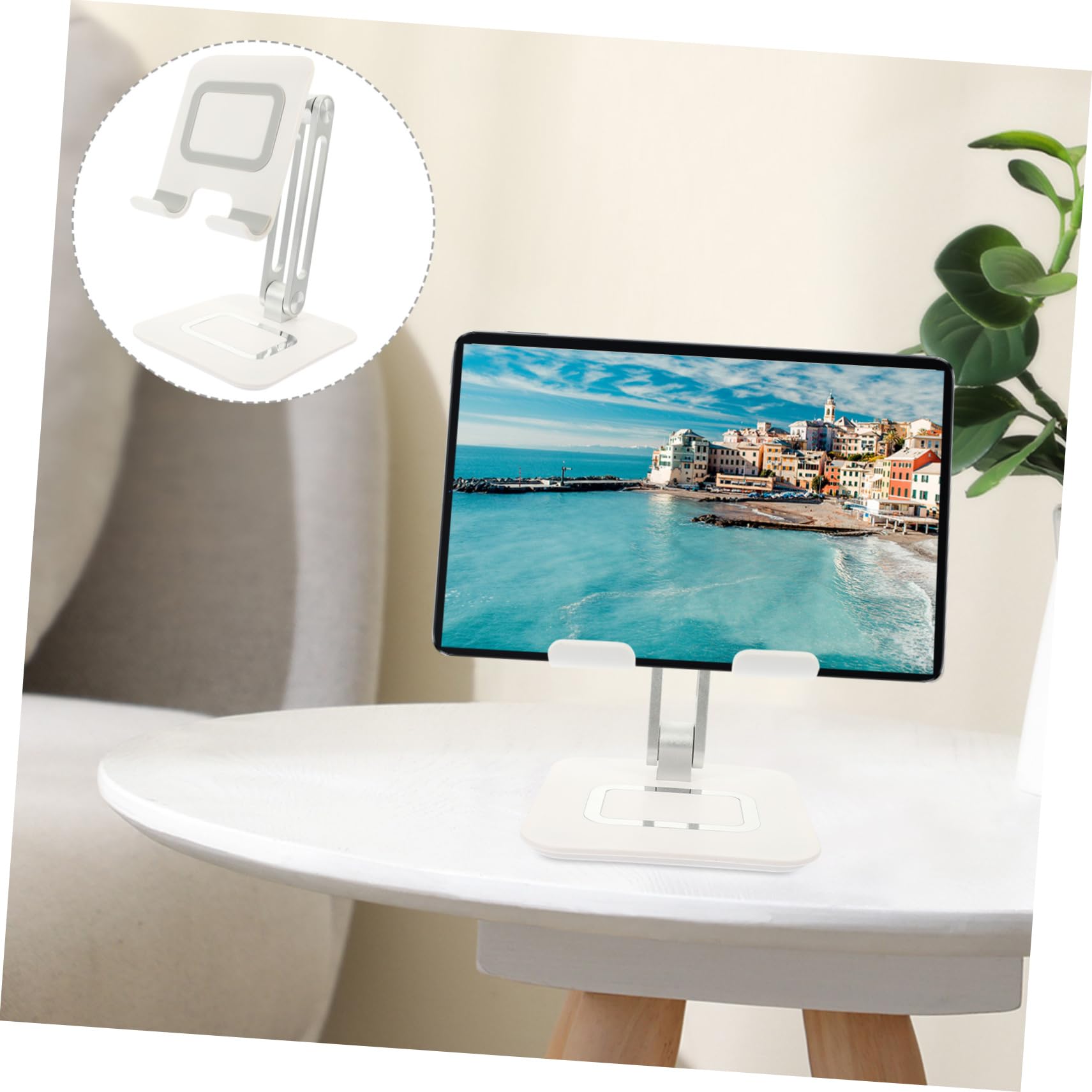 Artibetter Supporto per Telefono da Tavolo in Metallo Supporto Portatile per Cellulare Cuscinetto in Silicone Design Stabile per Smartphone Tablet ed Reader