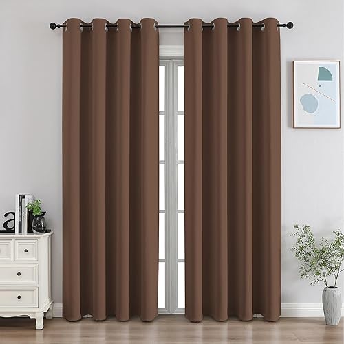 CUCRAF Cortinas opacas de oscurecimiento de habitación para dormitorio, cortinas de bloqueo de luz para sala de estar, 52 pulgadas de ancho x 84