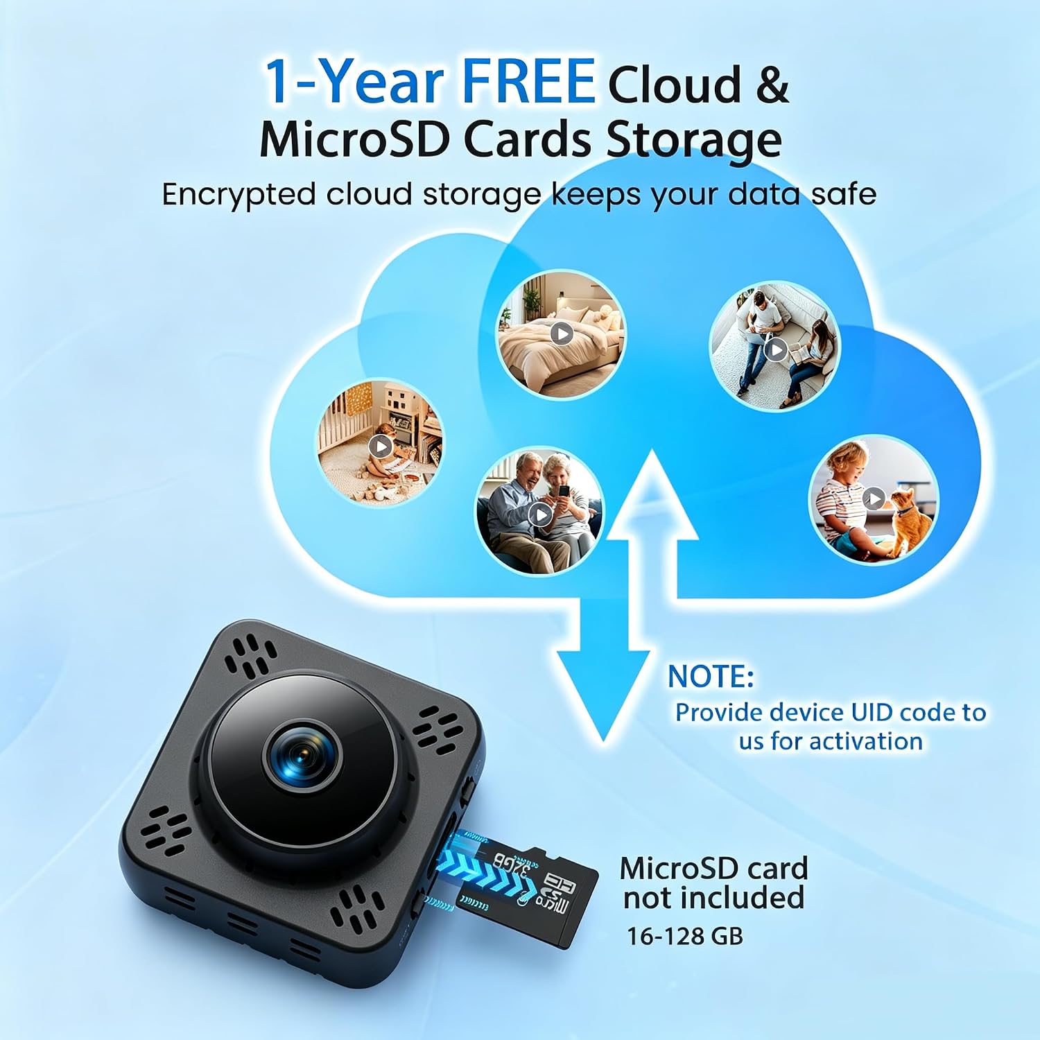 Condition photo showing New/Like New for shibet hidden camera, mini nanny cam wireless with free cloud, 2k hd security camera wifi/offline recording, motion detection & night vision for pet/baby monitor with magnetic mount black