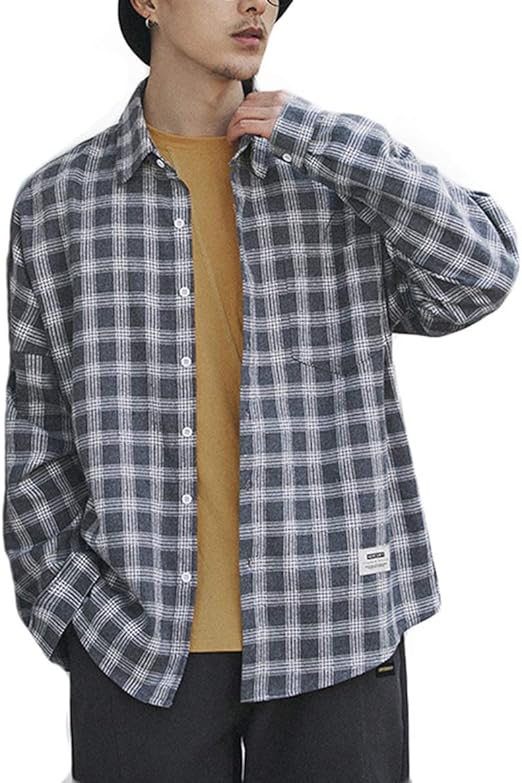 Amazon シャツ メンズ 長袖 チェック ネルシャツ 大きいサイズ ボタンダウン 夏服 オシャレ カジュアルシャツ ストリート系 春夏秋 M 2xl シャツ 通販