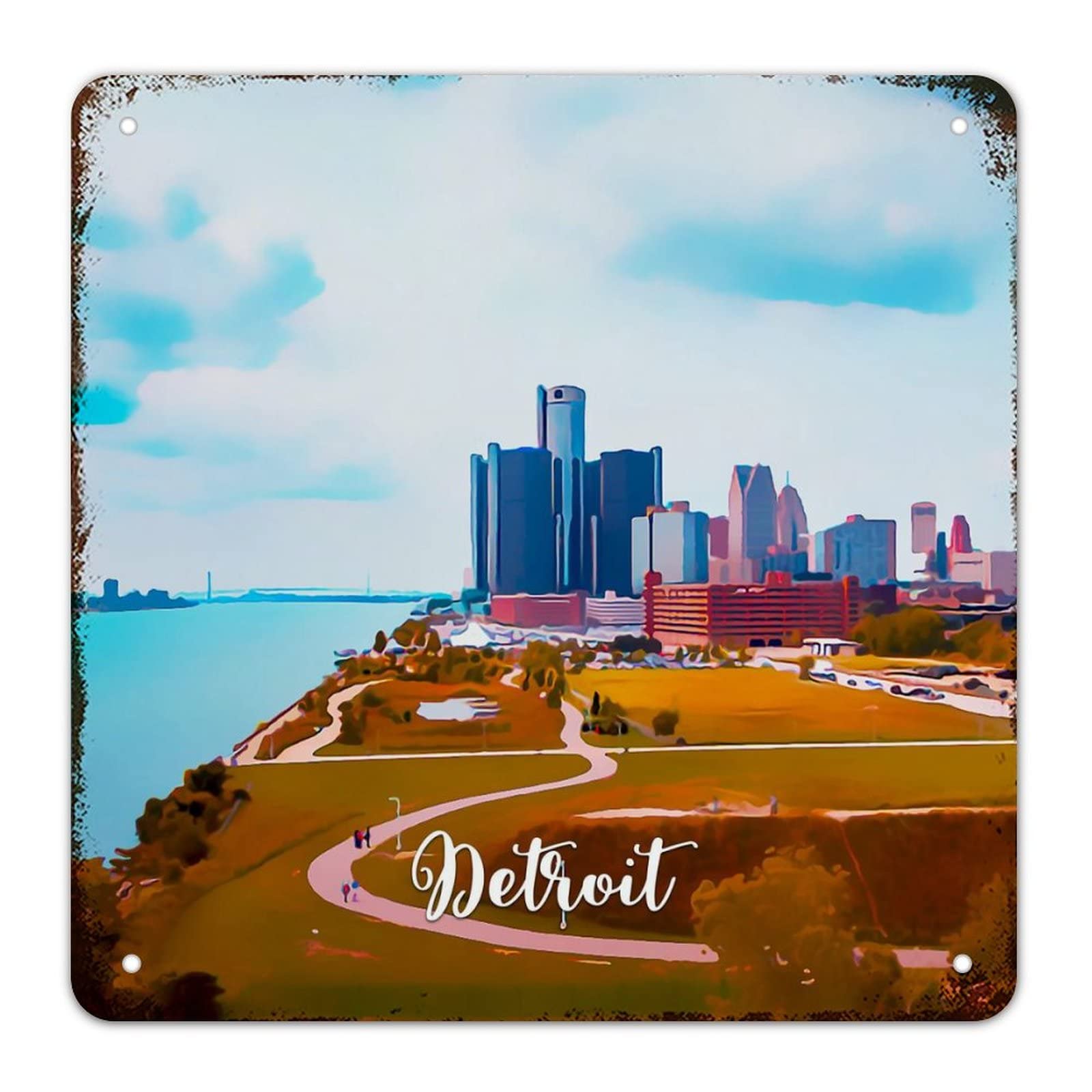 Plaque Michigan rustique pour masquer un mur vide et ajouter du cachet vintage à une chambre