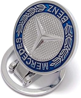 Generic Key Chain of Mercedes-Benz From Metal, Nickel Plated Double Logo Intermediate Quality