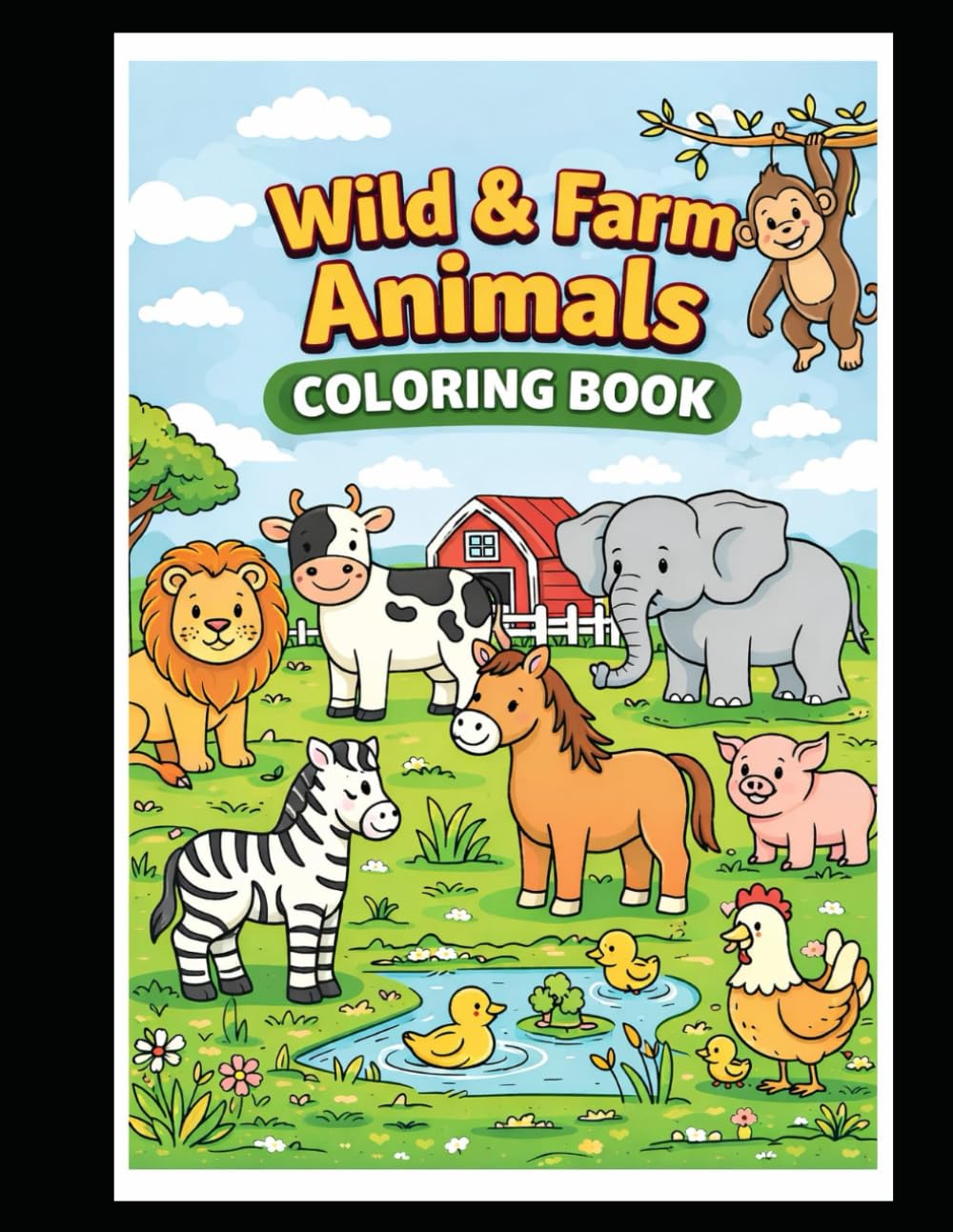 wild and Farm animals coloring book
