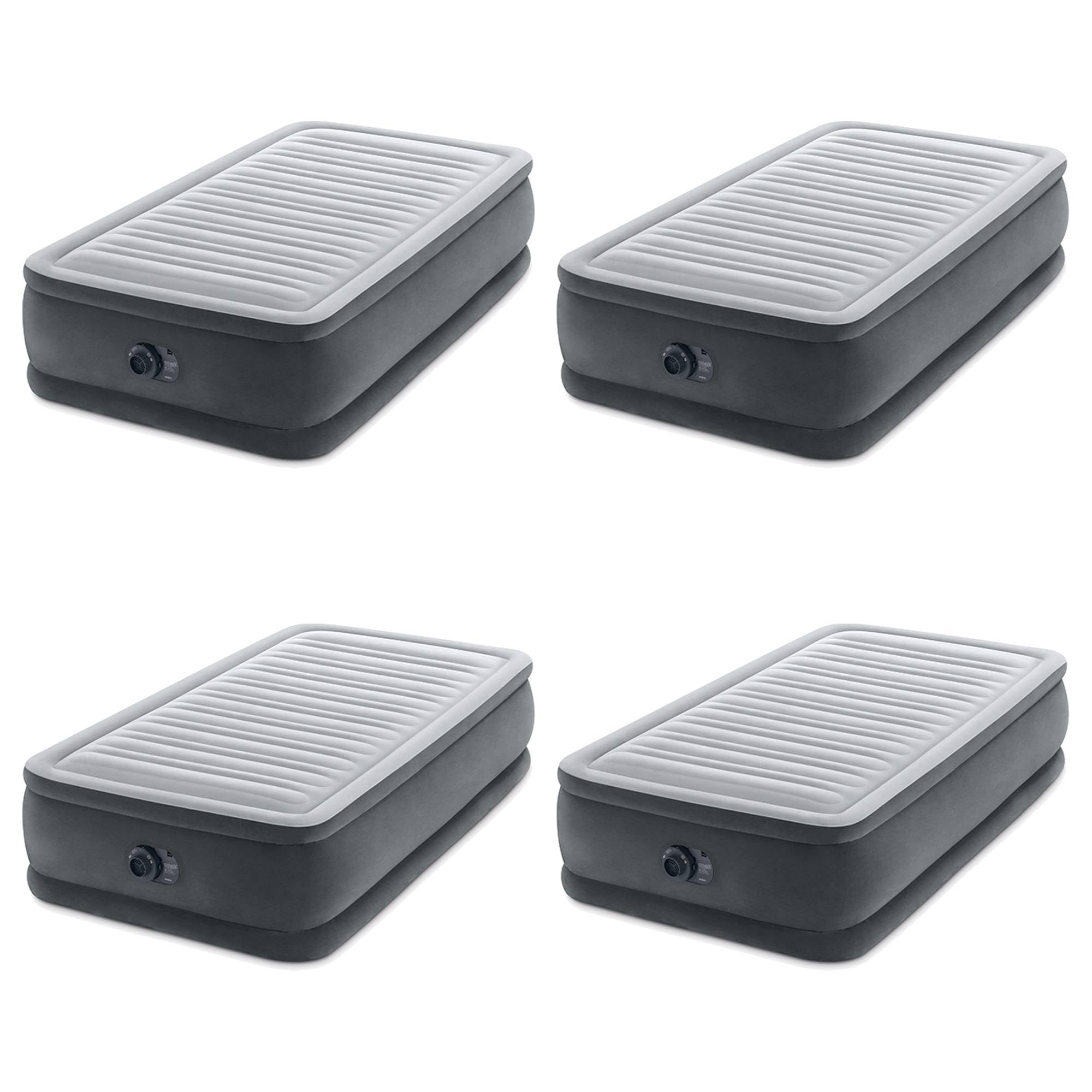 Intex Dura-Beam Deluxe 18" Twin Size Air Mattress w/Pump, 4-Pack